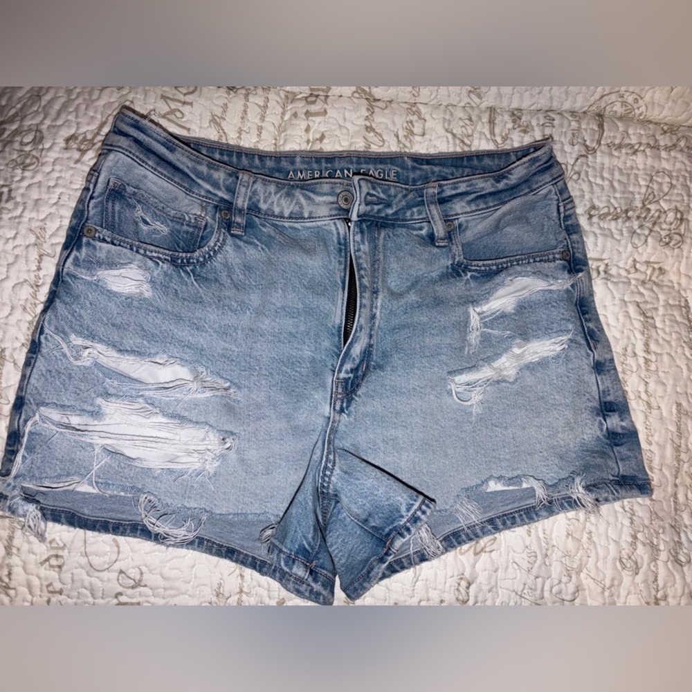 American Eagle Distressed Blue Jean Shorts